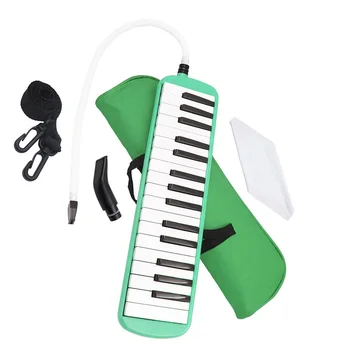 32 Клавишите на пианото Мелодика Музикален образователен инструмент държач гармошка за начинаещи деца Детски подарък с чанта за носене зелен