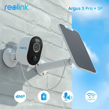 Reolink Argus Градинска камера с батерия 3 Pro, 2,4 G / 5 Ghz, WiFi камера 4MP Откриване на човек / на автомобил, 2-лентов аудио прожектор, помещение за умни домове