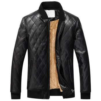 Висококачествени зимни якета, мъжки кожени тънка горна дреха, яке-бомбер, мотоциклетът палто от изкуствена кожа, директна доставка