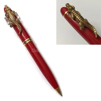 Крокодил, червено и златно метална химикалка писалка, за тази писалка ER001