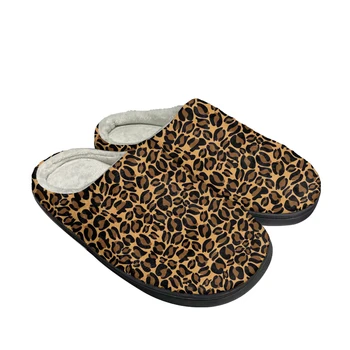 Модни памучни чехли с леопардовым принтом, обичай, мъжки дамски сандали, плюшен ежедневни обувки, водене жив топлина, термоудобные чехли