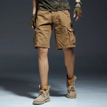 Мъжки камуфляжные плажни директни шорти-карго с множество джобове, летни панталони за къмпинг, разходки, тренировки на открито, военни къси панталони