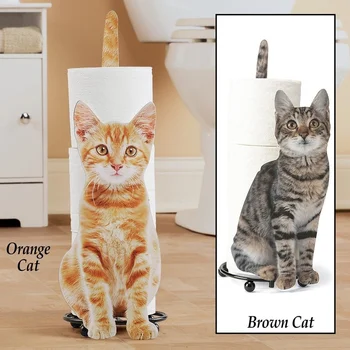 Нов титуляр за тоалетни салфетки във формата на котка, рафтове за съхранение на тоалетна хартия в банята, подарък за любителите на котки, на притежателя на ролка тоалетна хартия, държач за тоалетна хартия