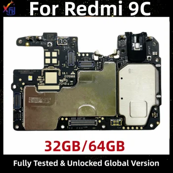Оригиналната Разблокированная дънна Платка за Xiaomi Redmi 9C, дънната Платка Логика платка, Процесор Хелио G35, Глобалната вградена памет, 32 GB, 64 GB