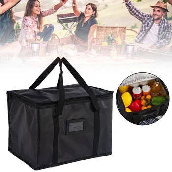 Чанта за пица, изолирано чанта за пикник, преносим чанта за съхранение на продукти, термосумка за доставка на храна, чанта-хладилник с голям капацитет за къмпинг, пикник