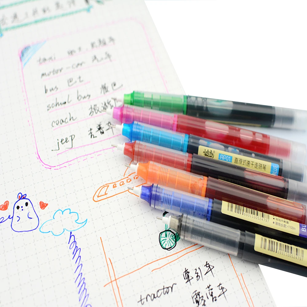 Творчески 7 цвята Гел химикалки Little White Dot RP01 Тази точка 0,5 мм за училище, офис консумативи, изпита консумативи, канцеларски материали . ' - ' . 1