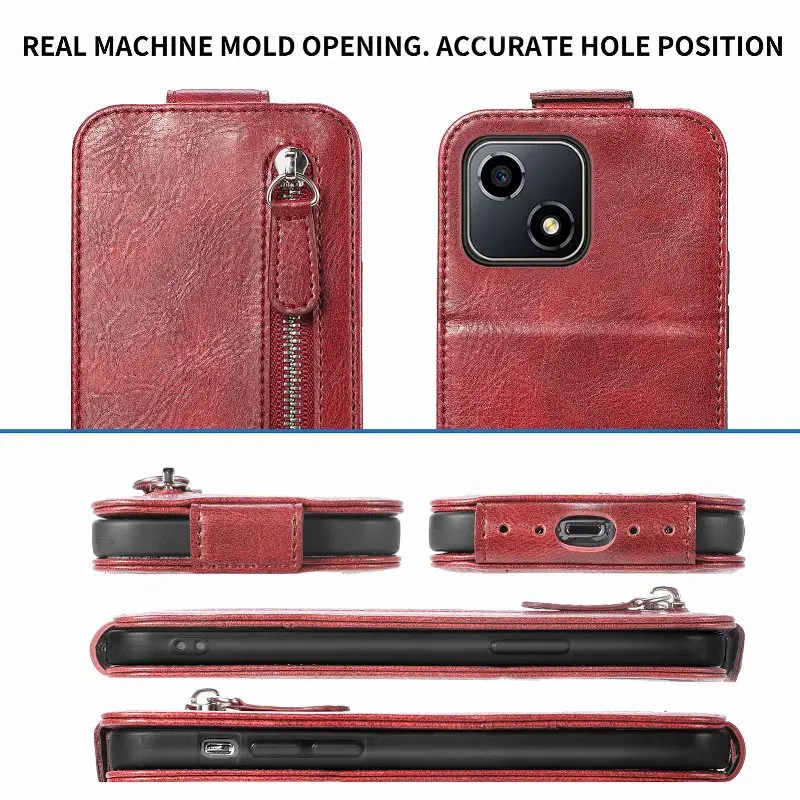 Чанта-Портфейл с цип За Телефон Huawei P50 Pro P40 Lite P30 P20 Plus Капитан 20 30 40 50 Pro Lite, Магнитна Вертикален флип-надолу на Кутията . ' - ' . 3